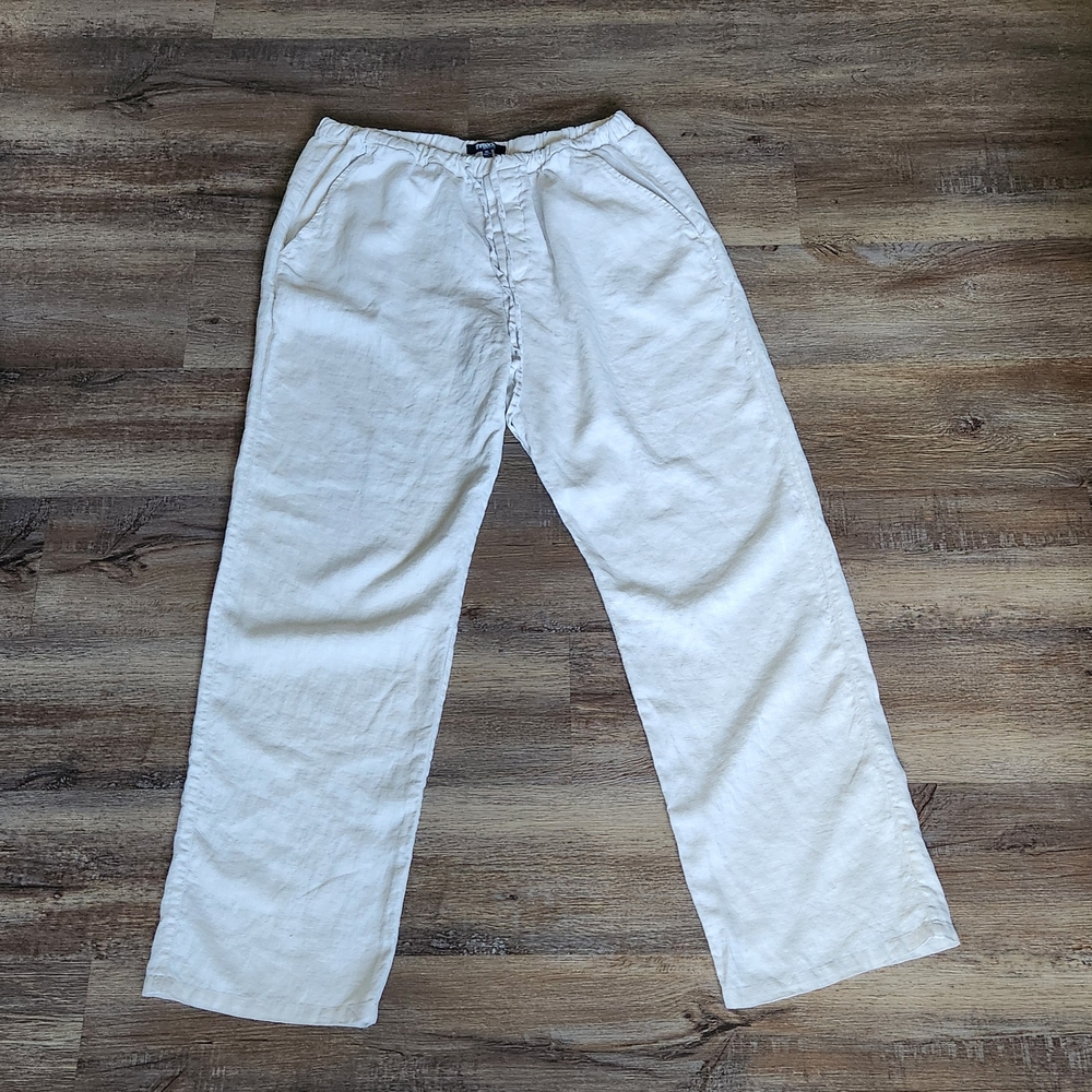 Saks Fifth Avenue Cream Linen Chinos